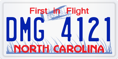 NC license plate DMG4121