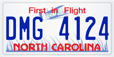 NC license plate DMG4124