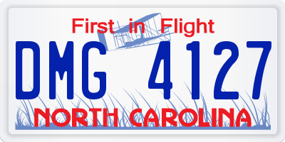 NC license plate DMG4127