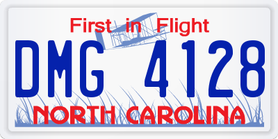 NC license plate DMG4128