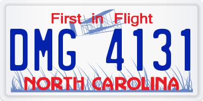 NC license plate DMG4131