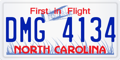 NC license plate DMG4134