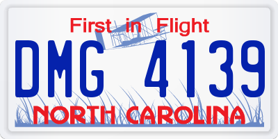 NC license plate DMG4139