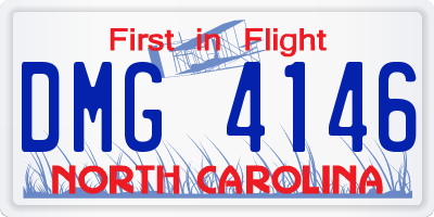 NC license plate DMG4146
