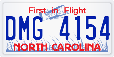 NC license plate DMG4154