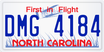 NC license plate DMG4184