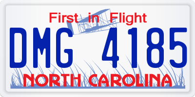 NC license plate DMG4185