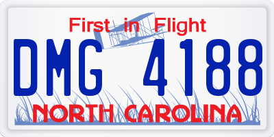 NC license plate DMG4188