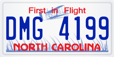 NC license plate DMG4199