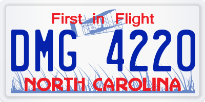 NC license plate DMG4220