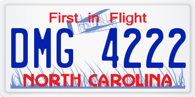 NC license plate DMG4222
