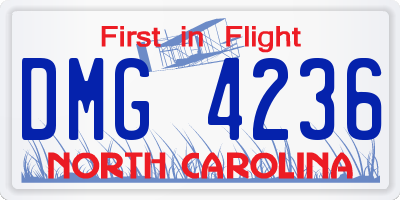 NC license plate DMG4236
