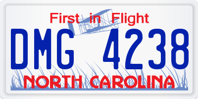 NC license plate DMG4238
