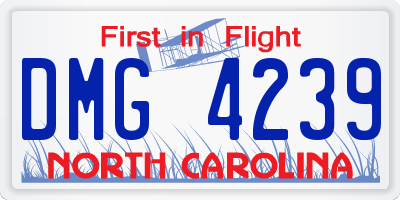 NC license plate DMG4239