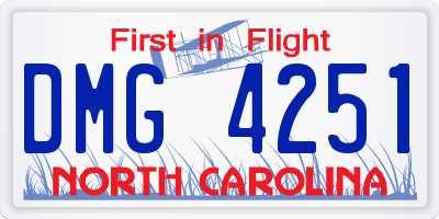 NC license plate DMG4251