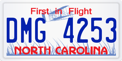 NC license plate DMG4253