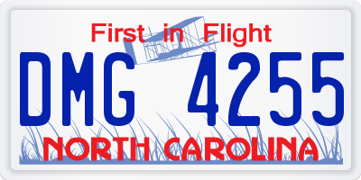 NC license plate DMG4255