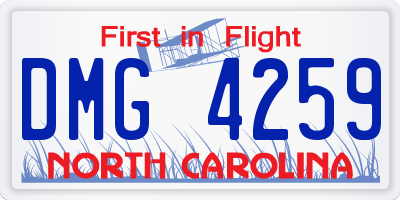 NC license plate DMG4259