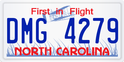 NC license plate DMG4279