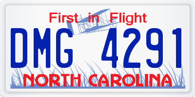 NC license plate DMG4291