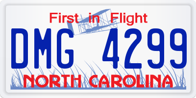 NC license plate DMG4299