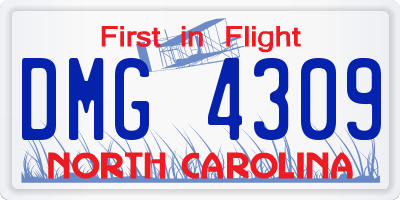 NC license plate DMG4309