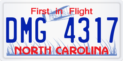 NC license plate DMG4317