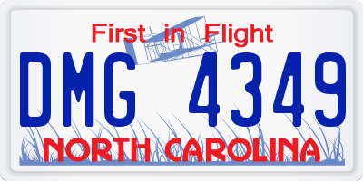 NC license plate DMG4349