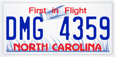 NC license plate DMG4359