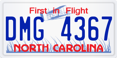 NC license plate DMG4367