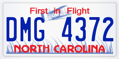 NC license plate DMG4372