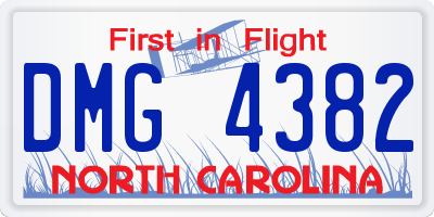 NC license plate DMG4382