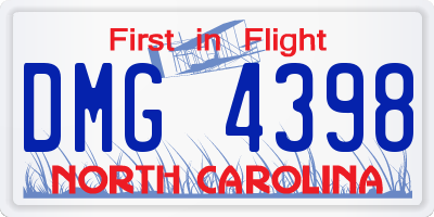 NC license plate DMG4398