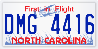 NC license plate DMG4416