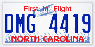 NC license plate DMG4419