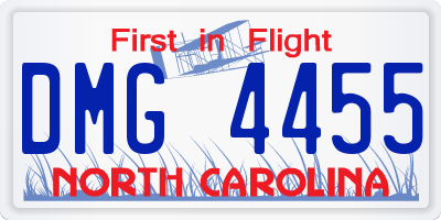 NC license plate DMG4455