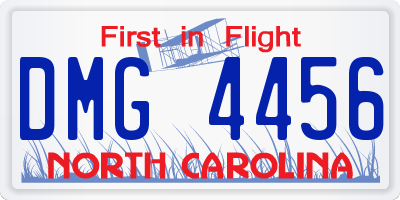 NC license plate DMG4456
