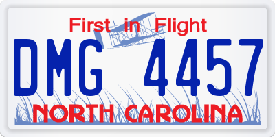 NC license plate DMG4457