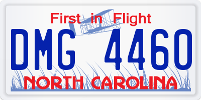 NC license plate DMG4460