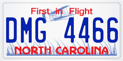 NC license plate DMG4466