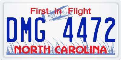 NC license plate DMG4472