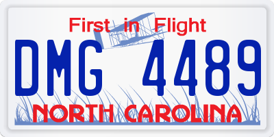 NC license plate DMG4489