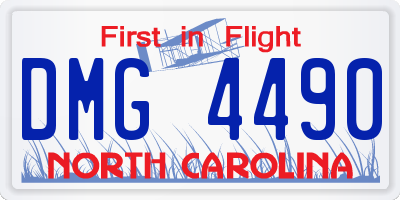 NC license plate DMG4490