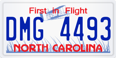 NC license plate DMG4493