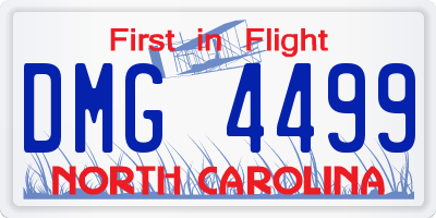 NC license plate DMG4499