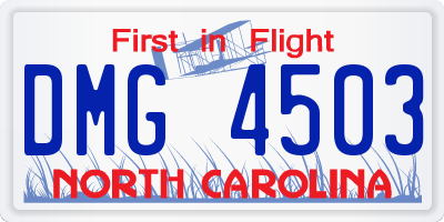 NC license plate DMG4503