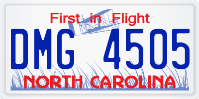 NC license plate DMG4505