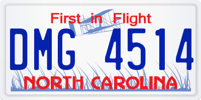 NC license plate DMG4514