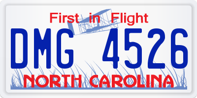 NC license plate DMG4526