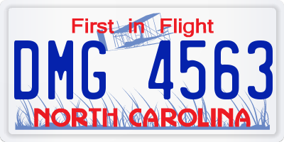 NC license plate DMG4563